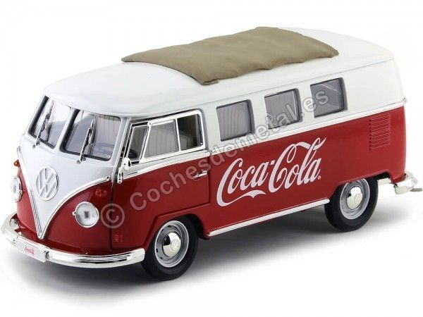 Cochesdemetal.es 1962 Volkswagen Samba Minibus "Coca-Cola" 1:18 Motor City Classics 397471