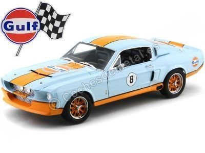 Cochesdemetal.es 1967 Shelby GT-500 Equipo Gulf Naranja-Azul 1:18 Greenlight Collectibles 12954