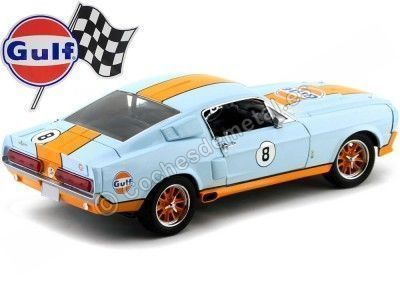 Cochesdemetal.es 1967 Shelby GT-500 Equipo Gulf Naranja-Azul 1:18 Greenlight Collectibles 12954 2