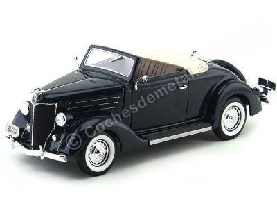 Cochesdemetal.es 1936 Ford Deluxe Cabriolet Negro 1:18 Welly 19867