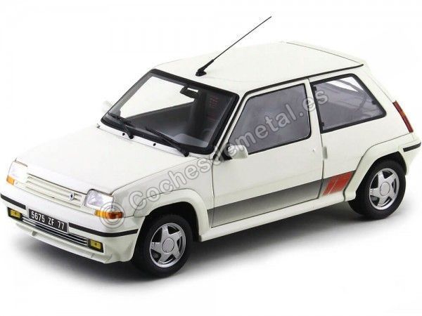 Carsdemetal.es 1989 Renault R5 Supercinco GT Turbo Fase II Panda Branco 1:18 Norev 185206