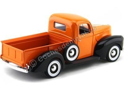 Cochesdemetal.es 1940 Ford Pickup Truck Naranja-Negro 1:18 Motor Max 73170 2