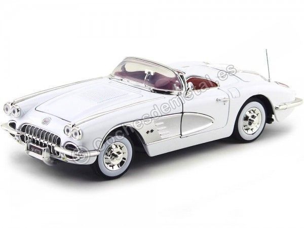 Cochesdemetal.es 1958 Chevrolet Corvette conversível Blanco 1:18 Motor Max 73109