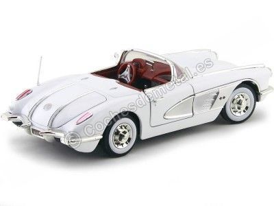 Cochesdemetal.es 1958 Chevrolet Corvette conversível Blanco 1:18 Motor Max 73109 2
