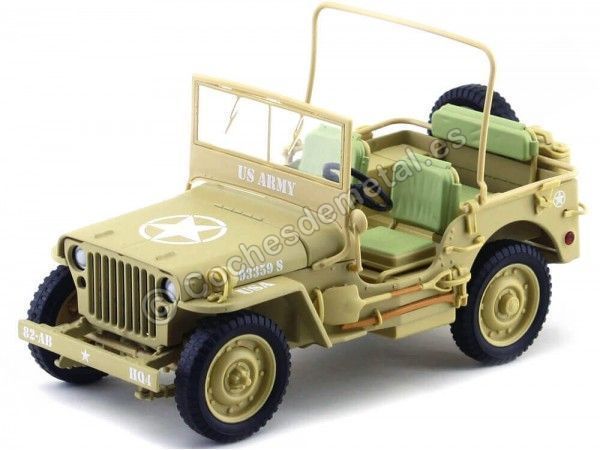 Carsdemetal.es 1943 Jeep Willys Casablanca Arense do deserto 1:18 Triple-9 1800140