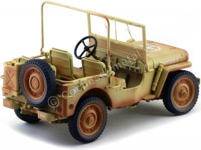 Carsdemetal.es 1943 Jeep Willys Casablanca Arense do deserto sujo 1:18 Triple-9 1800140A 2