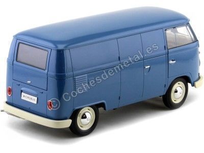 Cochesdemetal.es 1963 Volkswagen T1 Panneau microbus van Azul 1:18 Welly 18053 2