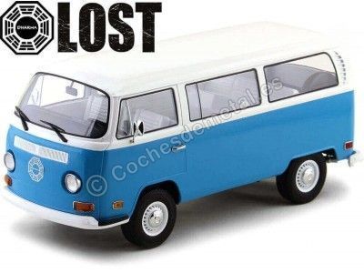 Cochesdemetal.es 1971 Volkswagen Bus T2B "Lost TV series" Azul 1:18 Greenlight 19011