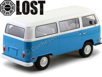 Cochesdemetal.es 1971 Volkswagen Bus T2B "Lost TV series" Azul 1:18 Greenlight 19011 2