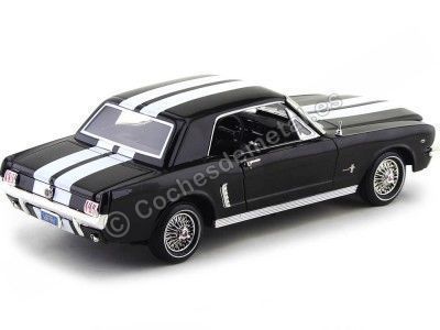Cochesdemetal.es 1964 Ford Mustang 1-2 Coupe Negro/Blanco 1:18 Motor Max 73164 2