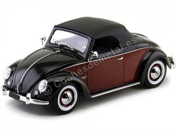 CARSDEMETAL.ES 1949 Volkswagen 1200 Hebmueller Cabrio Negro-rjo 1:18 kk-échelle 180112