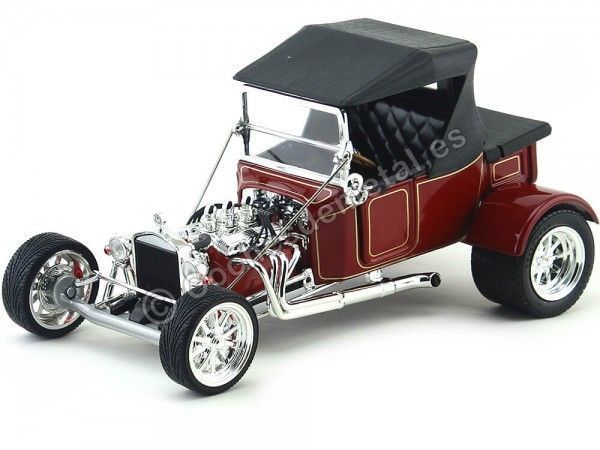 Cochesdemetal.es 1923 Ford Model T Bucket Rojo/Negro 1:18 Lucky Diecast 92829