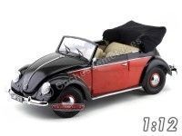 Con TARA: 1949 Volkswagen Kafer Cabriolet Black-Red 1:12 Sun Star 5211