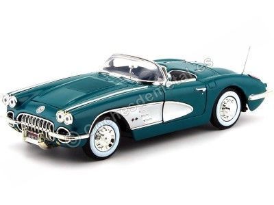 Cochesdemetal.es 1958 Chevrolet Corvette Convertible Verde 1:18 Motor Max 73109