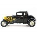 Cochesdemetal.es 1932 Ford Five-Window Coupe Negro con Llamas Amarillas 1:18 Motor Max 73171