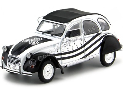 Carsdemetal.es 1978 Citroen 2CV6 BZH preto/branco 1:18 SOLLO S1850018
