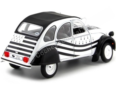 Carsdemetal.es 1978 Citroen 2CV6 BZH preto/branco 1:18 SOLLO S1850018 2