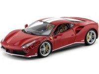 2015 Ferrari 488 GTB "The Schumacher" Rojo-Blanco 1:18 Bburago 76102