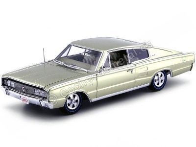 Cochesdemetal.es 1966 Dodge Charger Fastback Gold 1:18 Auto World AMM1067