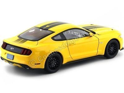 Cochesdemetal.es 2016 Ford Mustang GT 5.0 Amarillo-Negro 1:18 Auto World AW229 2