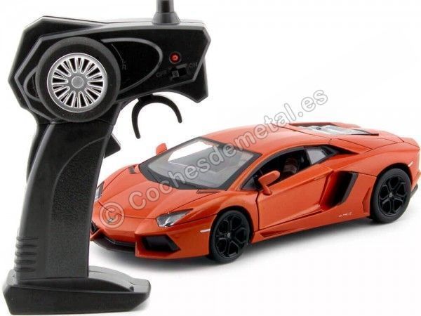 Carsdemetal.es 2013 Lamborghini Aventador LP700-4 Orange Radio Control 1:24 MZ Modèles 25021