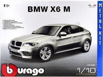 Cochesdemetal.es 2010 BMW X6 M Gris Metalizado "Metal Kit" 1:18 Bburago 15054 2