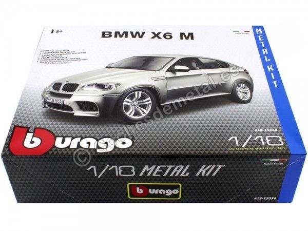 Cochesdemetal.es 2010 BMW X6 M Gris Metalizado "Metal Kit" 1:18 Bburago 15054