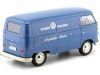 Carsdemetal.es 1963 Volkswagen T1 Microbus Painel Van "Volkswagen Porschewagen" Blue 1:18 bem 18053