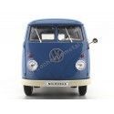Cochesdemetal.es 1963 Volkswagen T1 Microbus Panel Van "Volkswagen Porschewagen" Azul 1:18 Welly 18053