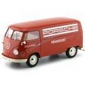 Cochesdemetal.es 1963 Volkswagen T1 Microbus Pannel Van "Service Porsche" Rojo 1:18 Welly 18053