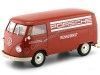 Cochesdemetal.es 1963 Volkswagen T1 Microbus Pannel Van "Service Porsche" Rojo 1:18 Welly 18053