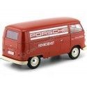 Cochesdemetal.es 1963 Volkswagen T1 Microbus Pannel Van "Service Porsche" Rojo 1:18 Welly 18053