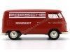 Cochesdemetal.es 1963 Volkswagen T1 Microbus Pannel Van "Service Porsche" Rojo 1:18 Welly 18053