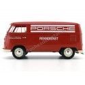 Cochesdemetal.es 1963 Volkswagen T1 Microbus Pannel Van "Service Porsche" Rojo 1:18 Welly 18053