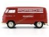 Cochesdemetal.es 1963 Volkswagen T1 Microbus Pannel Van "Service Porsche" Rojo 1:18 Welly 18053