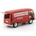 Cochesdemetal.es 1963 Volkswagen T1 Microbus Pannel Van "Service Porsche" Rojo 1:18 Welly 18053