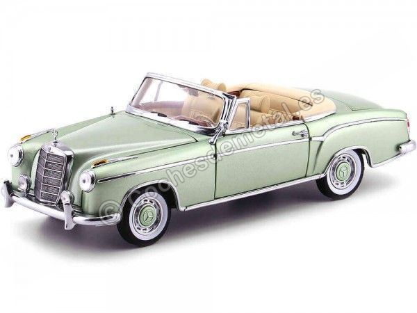 Cochesdemetal.es 1958 Mercedes Benz 220SE W128 Open Convertible Light Green 1:18 Sun Star 3557