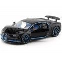 Cochesdemetal.es 2017 Bugatti Chiron Zero-400-Zero Black-Blue 1:18 Bburago 11040