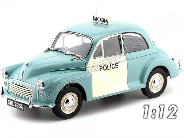 Cochesdemetal.es 1964 Morris Minor UK Police Light Blue 1:12 Sun Star 4785