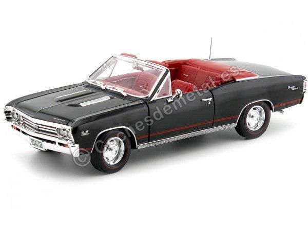 Cochesdemetal.es 1967 Chevrolet Chevelle SS Cabriolet Tuxedo Black 1:18 Auto World AMM1048