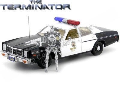 1977 Dodge Monaco Police "T-800 Endoskeleton Terminator" 1:18 Greenlight 19042 Cochesdemetal.es