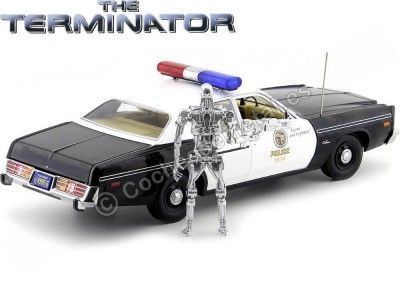 1977 Dodge Monaco Police "T-800 Endoskeleton Terminator" 1:18 Greenlight 19042 Cochesdemetal.es 2