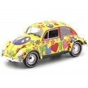 Cochesdemetal.es 1967 Volkswagen Beetle "Hippie Peace Love Flowerpower" 1:18 Greenlight 13509