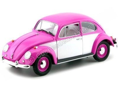 1967 Volkswagen Beetle Rosa-Blanco 1:18 Greenlight 13512 Cochesdemetal.es