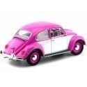 Cochesdemetal.es 1967 Volkswagen Beetle Rosa-Blanco 1:18 Greenlight 13512