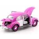 Cochesdemetal.es 1967 Volkswagen Beetle Rosa-Blanco 1:18 Greenlight 13512