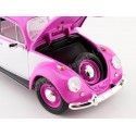 Cochesdemetal.es 1967 Volkswagen Beetle Rosa-Blanco 1:18 Greenlight 13512