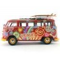 Cochesdemetal.es 1973 Volkswagen T1 Samba Bus "Hippie Peace" 1:18 Schuco 450028300