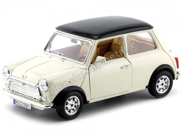 Carsdemetal.es 1969 Mini Cooper Beige/Black 1:18 Bburago 12036