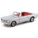 Cochesdemetal.es 1965 Ford Mustang conversível cinza prateado 1:18 Auto World AMM1103